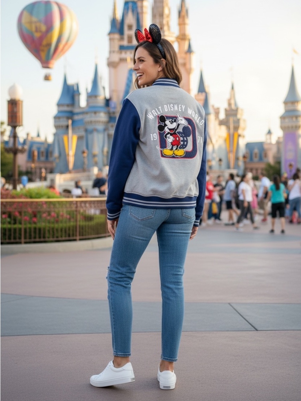 Disney Parks Mickey Mouse Varsity Jacket Walt Disney World 1971 Snap Jacket S - Picture 2 of 11